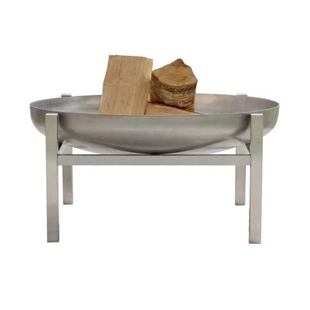 CURONIAN Curonian 390ParnidisSt 15.5 in. Parnidis Stainless Steel & Wood Burning Fire Pit 390ParnidisSt